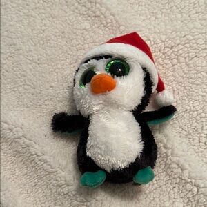 TY Plush Penguin with Santa Hat
